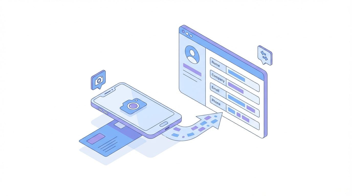 Photo carte de visite → CRM : scan IA + création de contact automatique